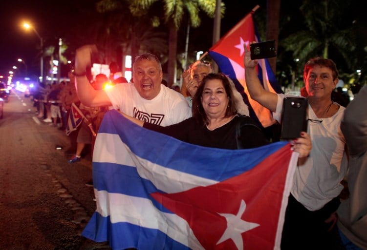 Feest in Cubaanse buurten van Miami na overlijden Fidel Castro