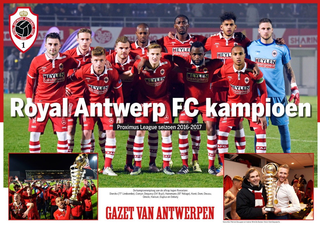 Maandag Bij Gazet Van Antwerpen: Unieke Kampioenenposter Roy... - Gazet ...