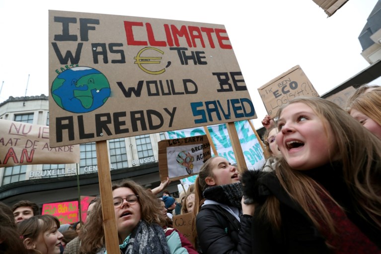 Recordaantal klimaatspijbelaars aanwezig in Brussel: “We blijven komen”
