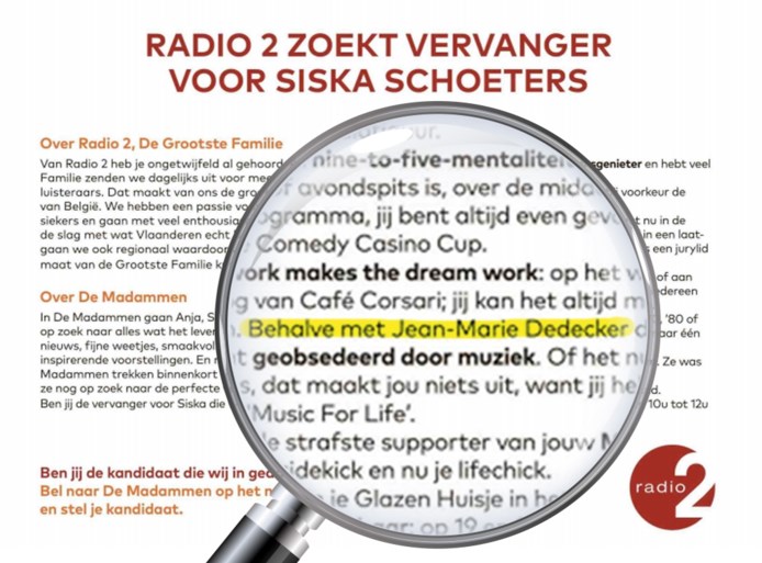 VRT excuseert zich bij Jean-Marie Dedecker voor ‘beledigende’ advertentie