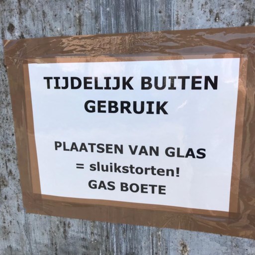 Glascontainer tijdelijk buiten gebruik, ook voor grote Wommelgemnaren