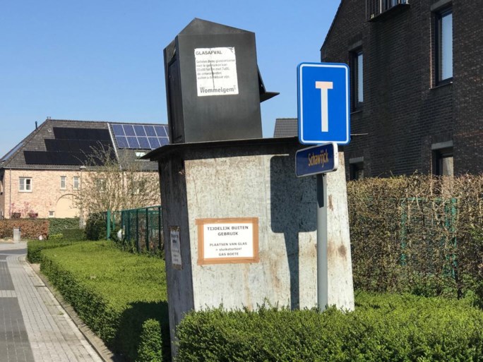 Glascontainer tijdelijk buiten gebruik, ook voor grote Wommelgemnaren