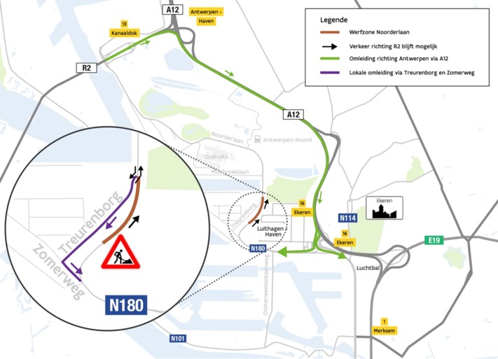 Noorderlaan in Antwerpse haven vanaf dinsdag zes weken opgebroken voor werken
