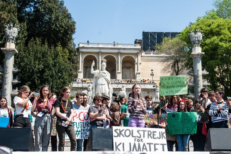 Duizenden protesteren met Greta Thunberg en Anuna De Wever in Rome