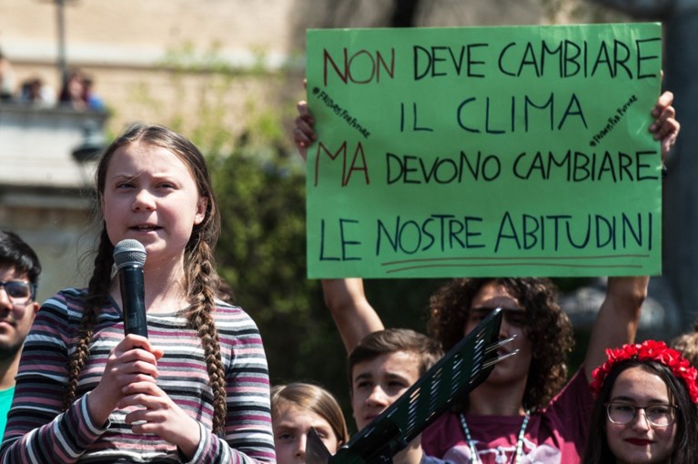 Duizenden protesteren met Greta Thunberg en Anuna De Wever in Rome