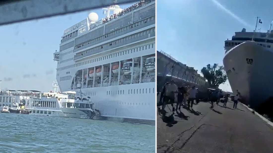 Cruiseschip ramt toeristenboot in vier personen lic... Gazet