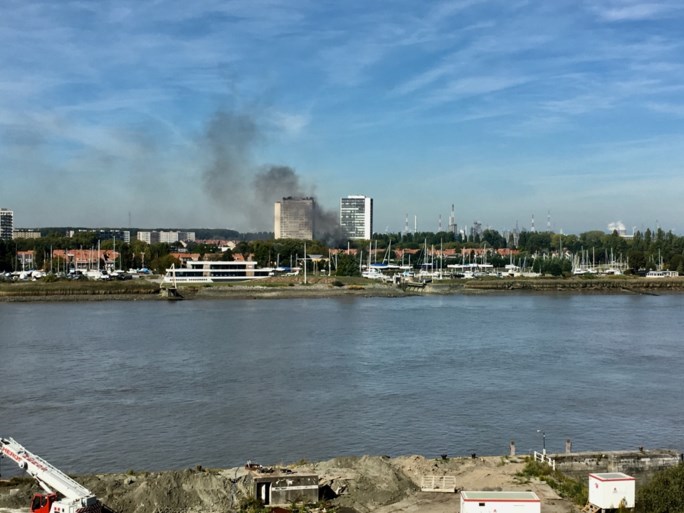 Brand in tuin slaat over op rieten dak: rookpluim van ver te zien