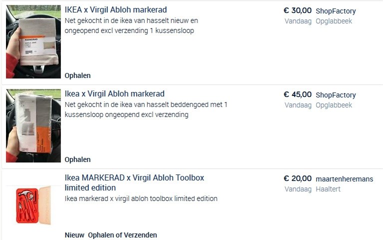 Ikea-collectie Virgil Abloh razendsnel uitverkocht, maar 'tweedehands' aangeboden voor dubbel van de prijs