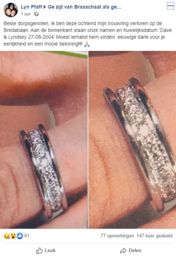 Lyndsey Pfaff doet emotionele oproep: “Beloning voor wie mijn trouwring vindt”