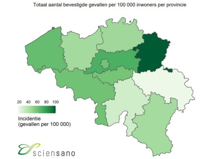 Ongeveer 1 op 2.000 mensen in provincie Antwerpen besmet met coronavirus