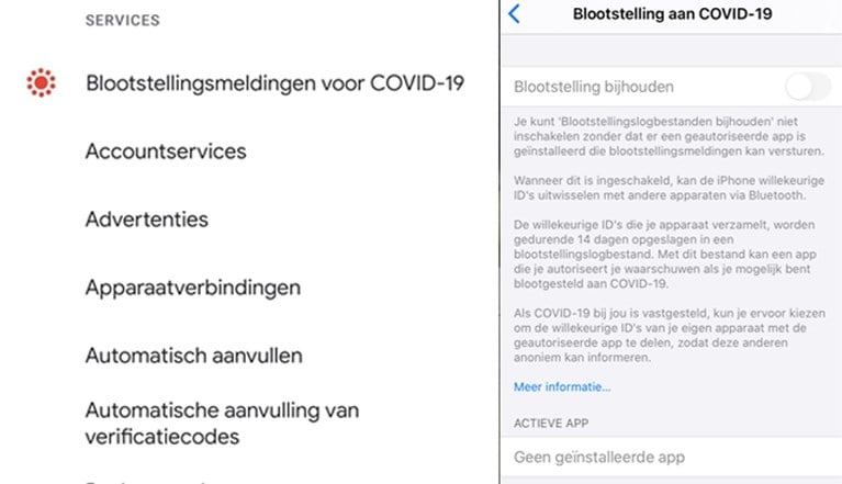 Staat op uw smartphone ook plots een optie om blootstelling aan Covid-19 te volgen? Neen, dit is niet de contact tracing app