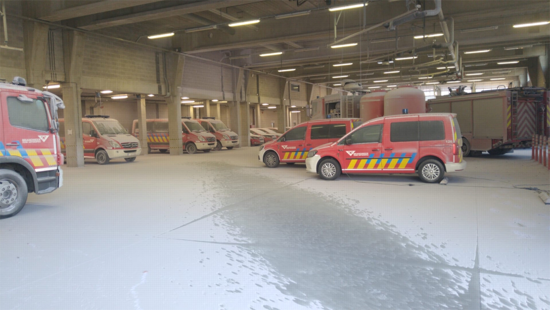 Already first snow at Antwerp fire brigade after technical final … (Antwerp)