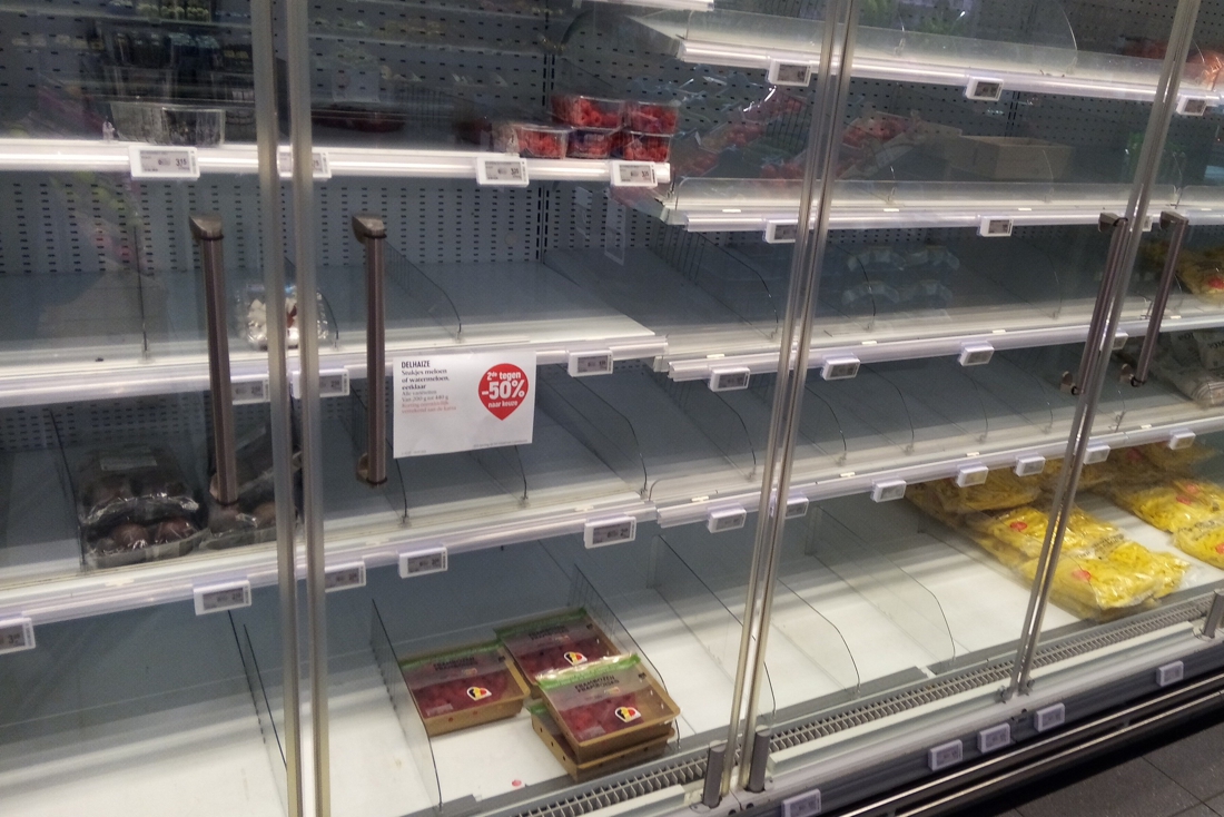 Why the shelves at Delhaize are empty: “Floods are…