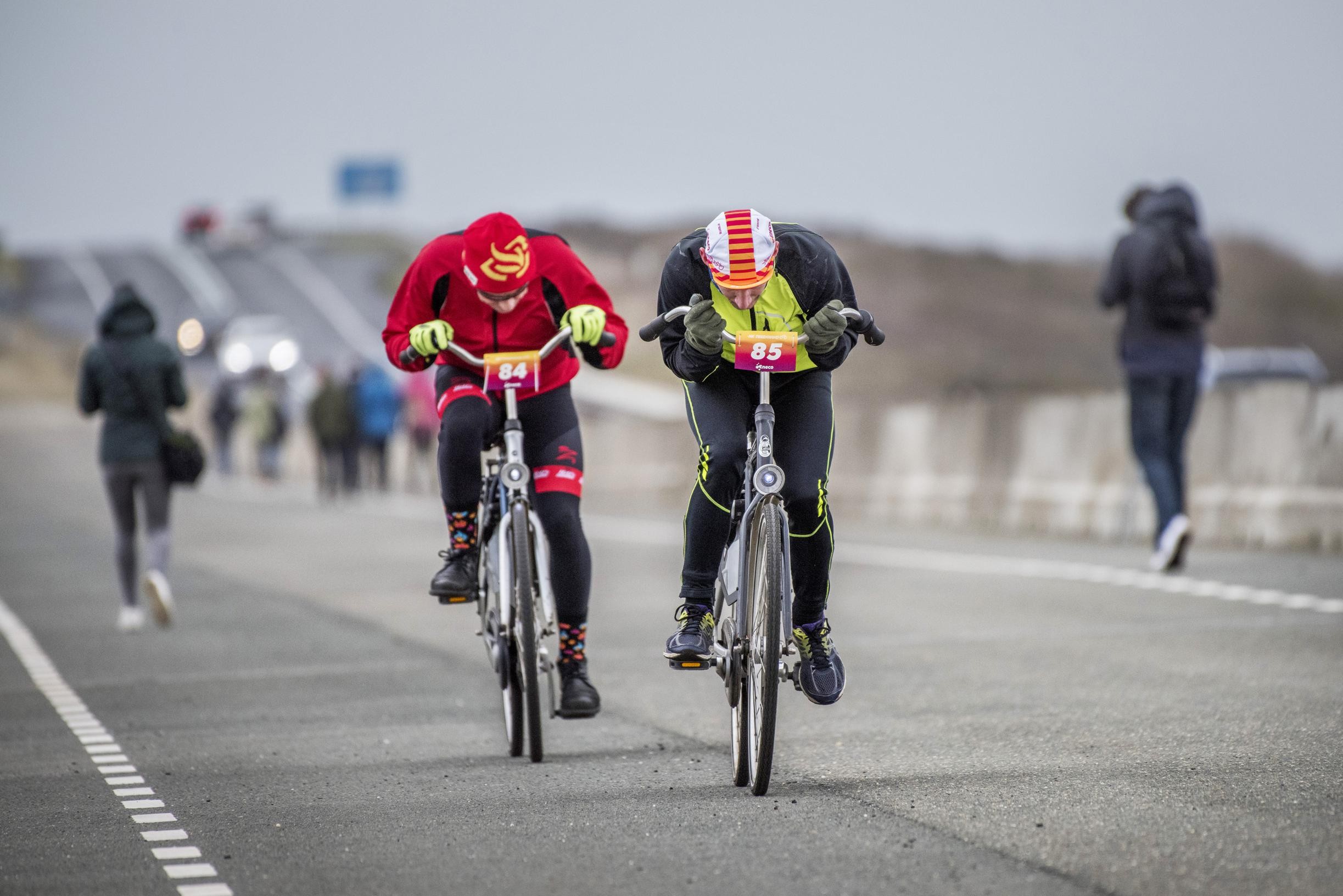 Stormy weather makes Dutch headwind cycling championship extra tough