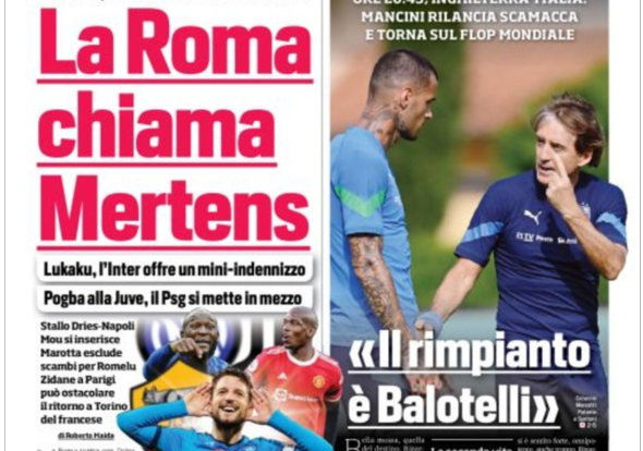 I Red Devils tornano in prima pagina in Italia: Dries Mertens legato alla Roma