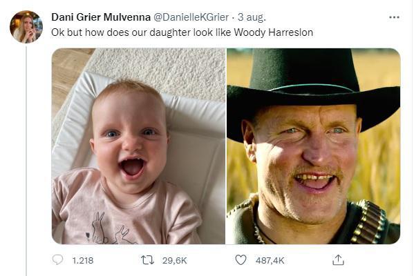 La mamma twitta una foto di sua figlia che assomiglia a Woody Harrelson… e l’attore è lusingato