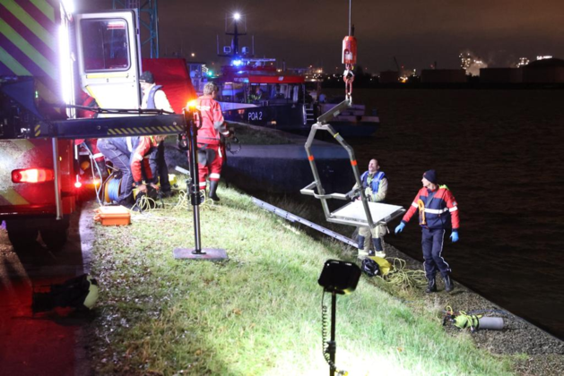 Rescue of Woman from Sunken Car at Berendrecht Lock in Scheldt-Rhine Canal