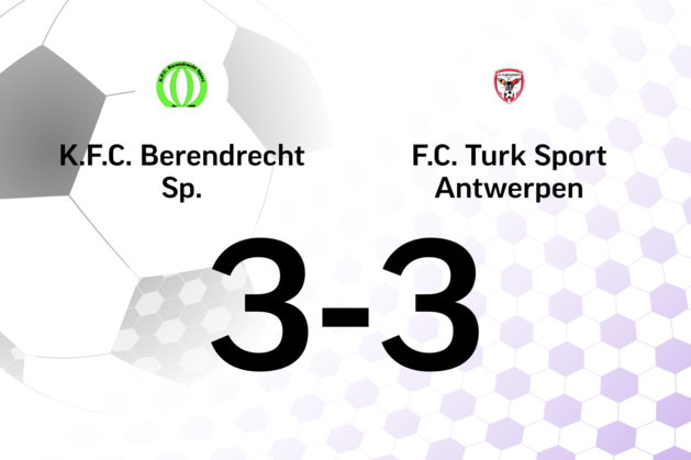 Berendrecht speelt gelijk in thuiswedstrijd tegen Turk Sport