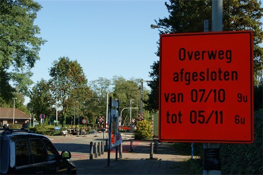 Overweg Pallemansstraat toch gesloten tot na Allerheiligen?